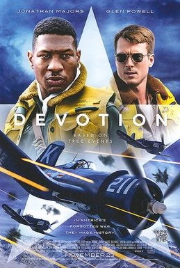 Devotion 2022 Movie Poster starring Jonathan Majors and Glen Powell