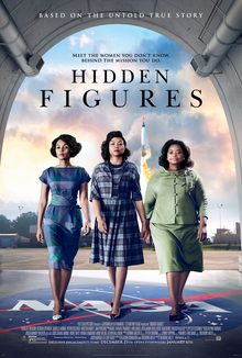 Hidden Figures 2016 Film Poster featuring Glen Powell as John Glenn