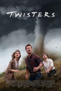 Twisters 2024 Movie Poster featuring Glen Powell and Daisy Edgar-Jones