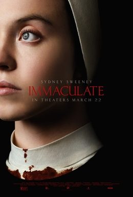 Immaculate 2024 Psychological Horror Movie Poster starring Sydney Sweeney