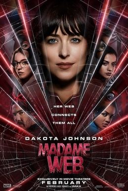 Madame Web Movie Poster featuring Sydney Sweeney and Dakota Johnson
