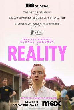 Reality 2023 Film Poster starring Sydney Sweeney as Reality Winner